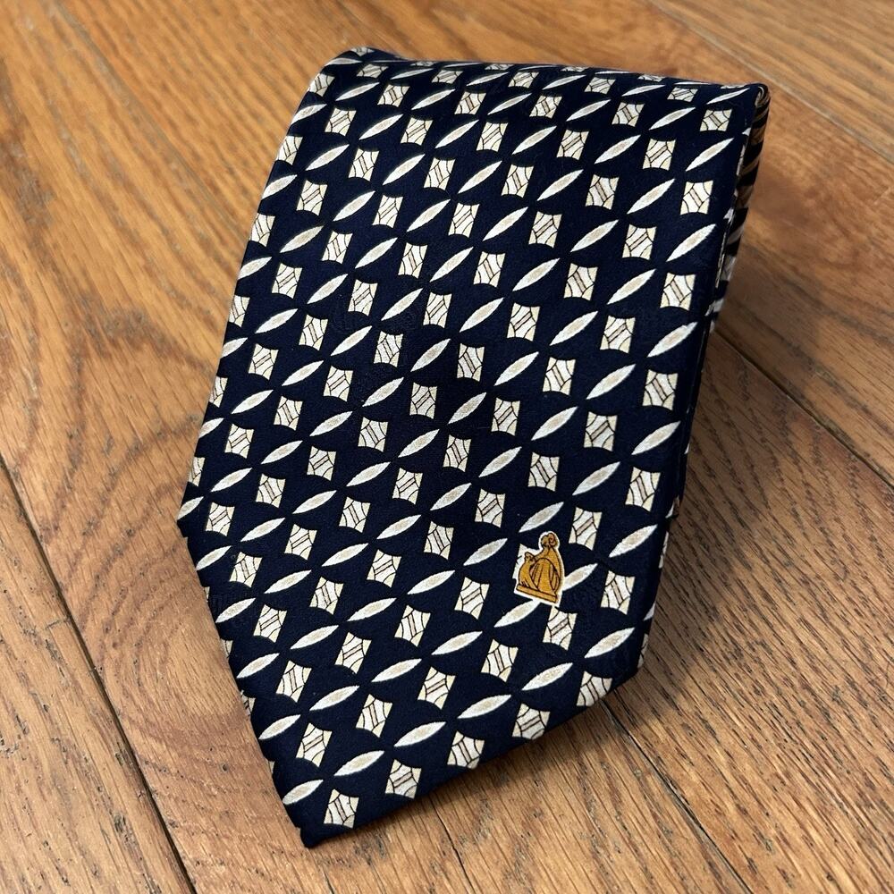 Lanvin Paris 100% Silk Geometric Print Tie